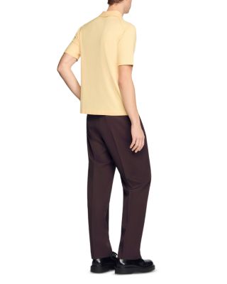 Knitted Polo Shirt with Zip Collar