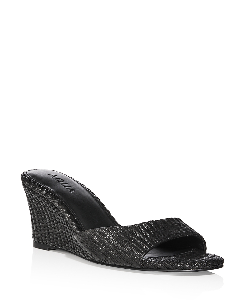 Aqua Women's Katey Wedge Sandals - Exclusive In Black