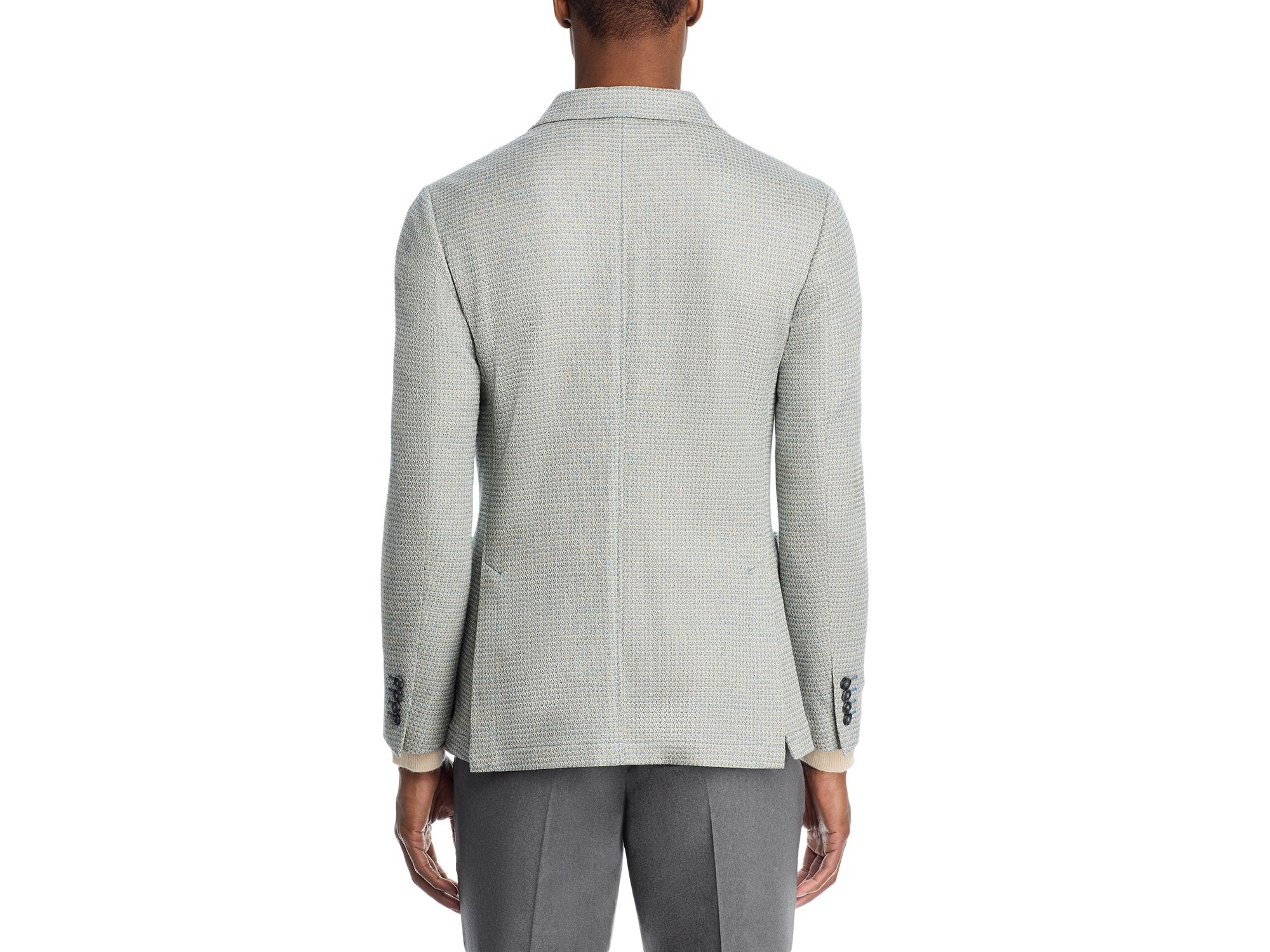 Linen & Cotton Textured Jersey Unstructured Sport Coat — Image 10
