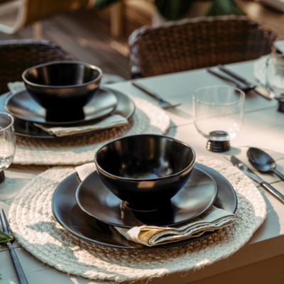 Heirloom Charcoal 16-Piece Dinnerware Set