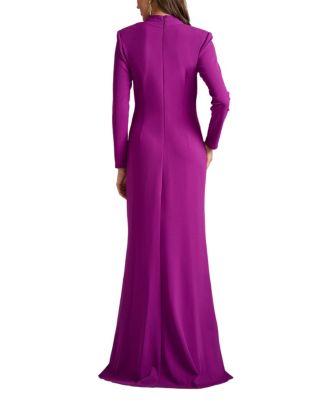 Markum Long-Sleeve Flounce Gown