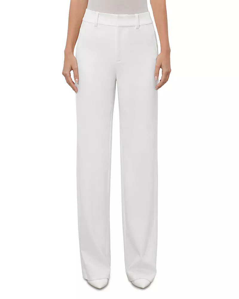 Alice and Olivia Alexander High Rise Slim Straight Pants