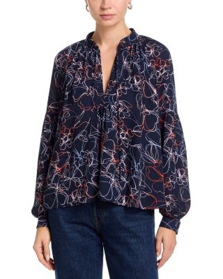 Malva Linework Floral Nanette Top