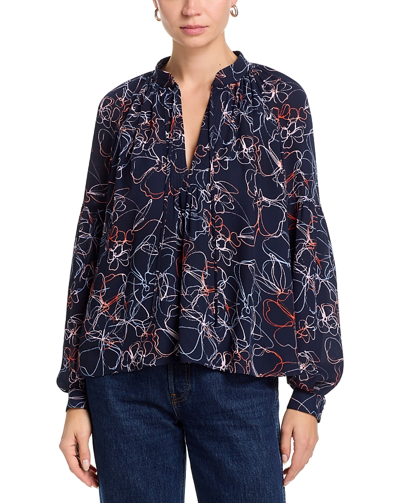 Cinq a Sept Malva Linework Floral Nanette Top