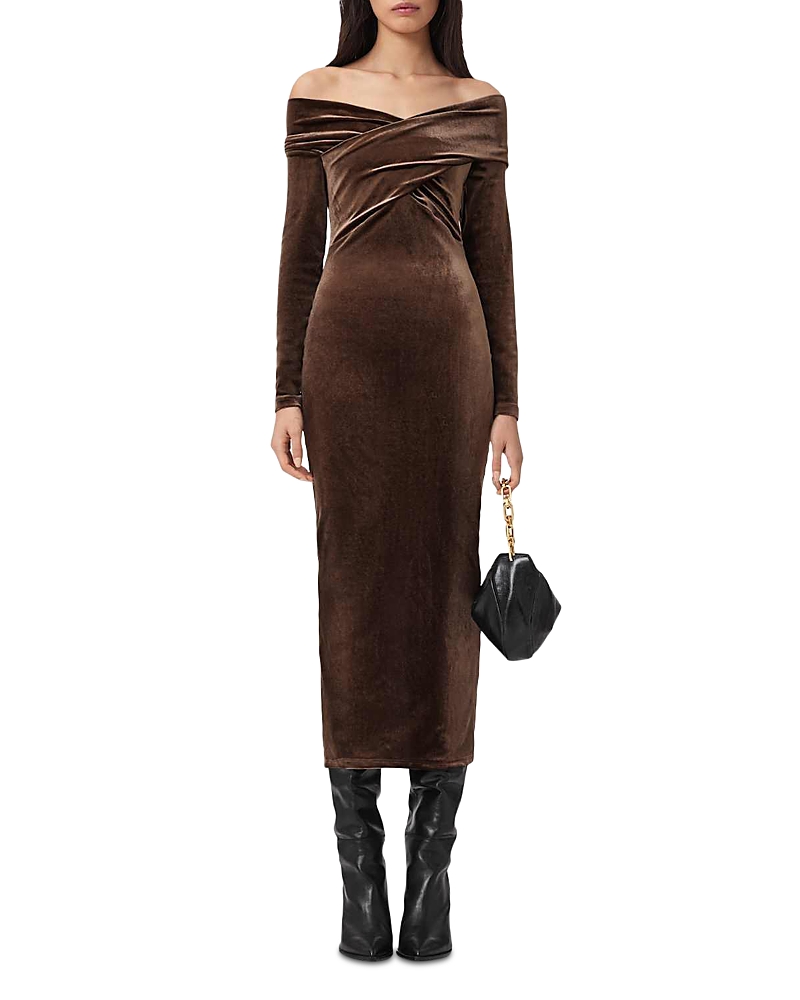 Allsaints Delta Velvet Midi Dress