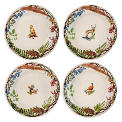 Forest Walk Caf&eacute; Au Lait Dessert/Salad Plate, Assorted Set 4