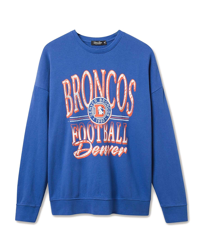 Junk Food Clothing Unisex Nfl Denver Broncos Lateral Crew Fleece
