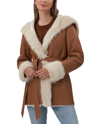  Hooded Shearling Lamb Jacket