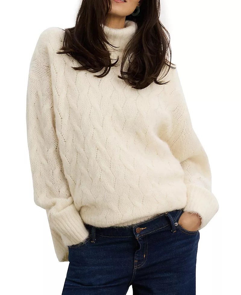 Hatch Collection The Maternity Sophie Alpaca Cable Turtleneck