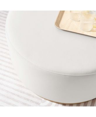  Tilden Large 29" Round Performance Velvet Upholstered Ottoman