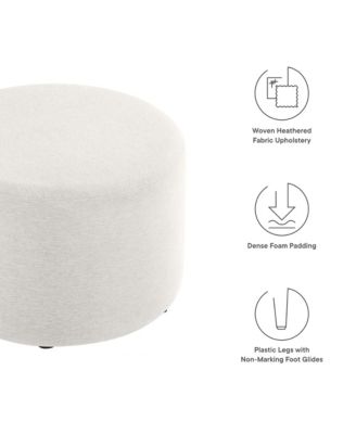  Callum Large 23" Round Woven Heathered Fabric Upholstered Ottoman