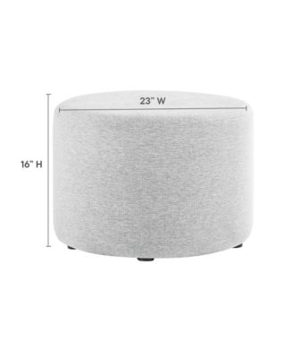  Callum Large 23" Round Woven Heathered Fabric Upholstered Ottoman