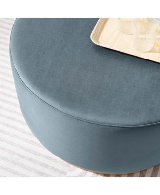  Tilden Large 29" Round Performance Velvet Upholstered Ottoman