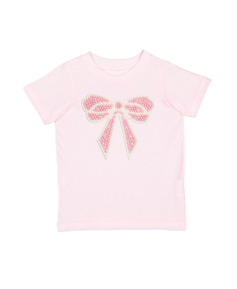Sweet Wink Girls' Pearl Bow Patch Short Sleeve T-Shirt - Kid
