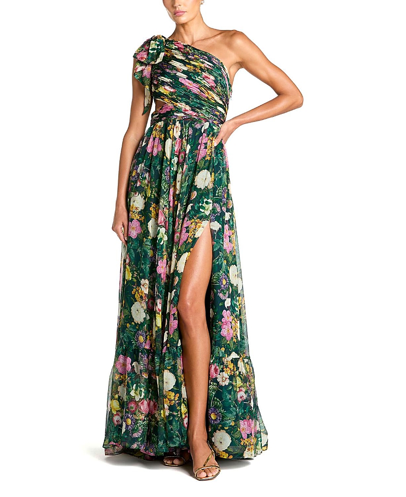 Mac Duggal Side Cut Out One Shoulder Gown