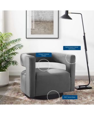  Spin Cutaway Performance Velvet Swivel Armchair