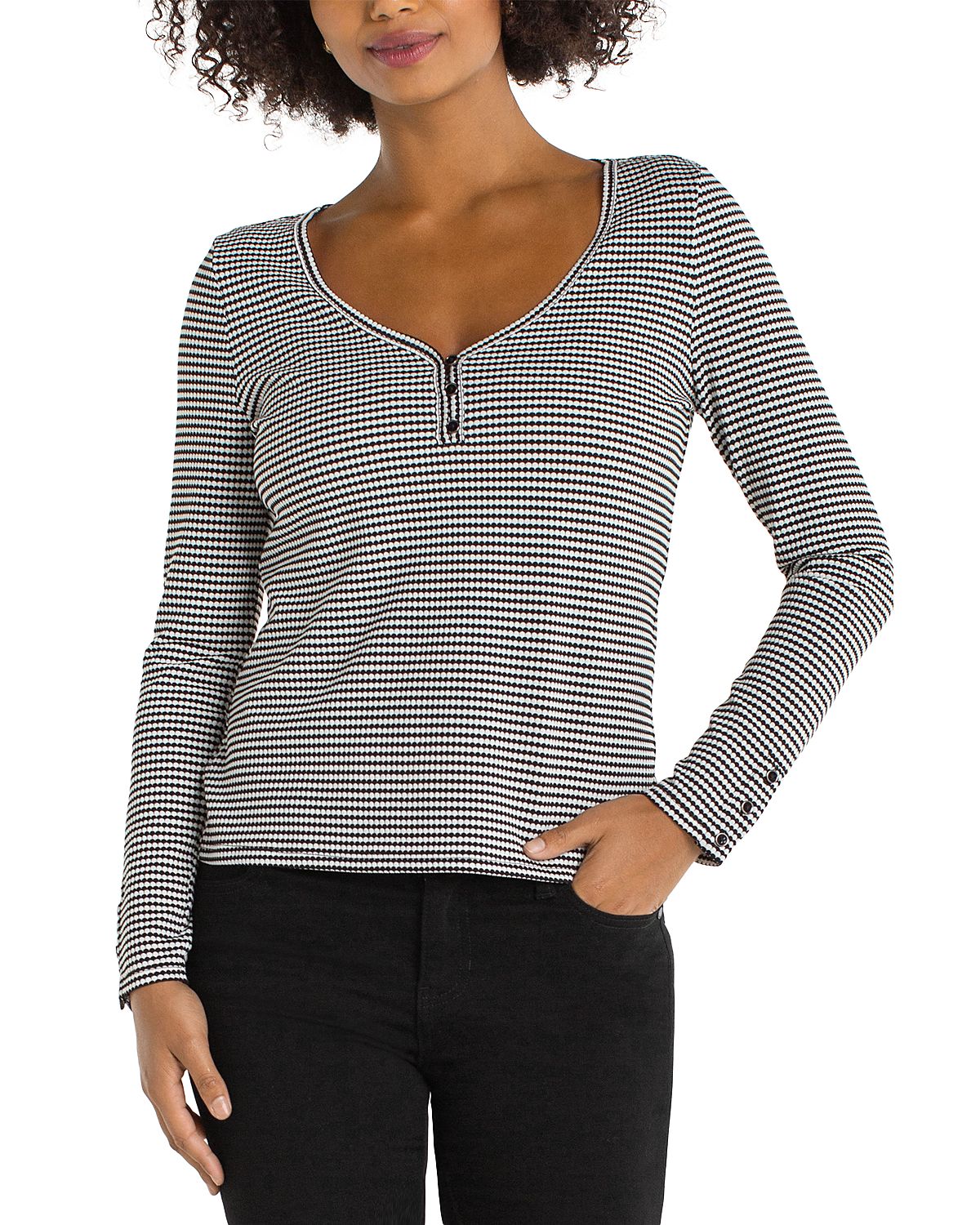 Liverpool Los Angeles Three Quarter Button Henley