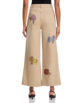 Heatset Roses Mylah High Rise Jeans in Khaki Multi