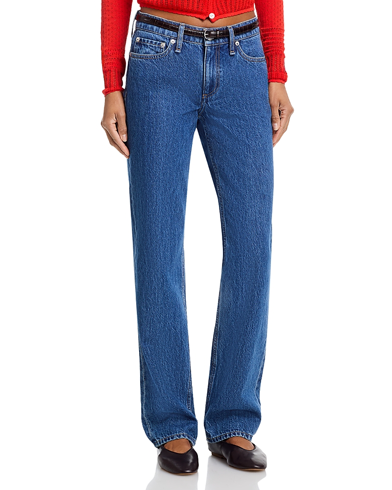 rag & bone Harlow Low Rise Full Straight Jeans in Park