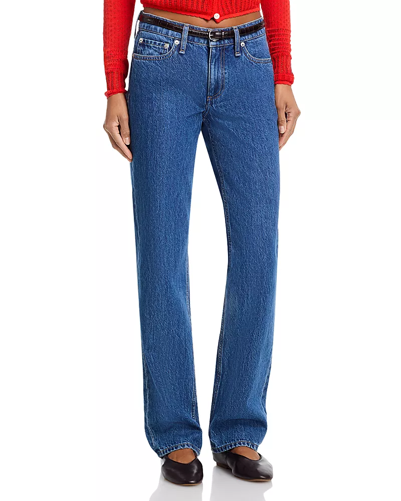 rag & bone Harlow Low Rise Full Straight Jeans in Park