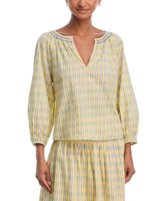 Campbell Check Split Neck Blouse