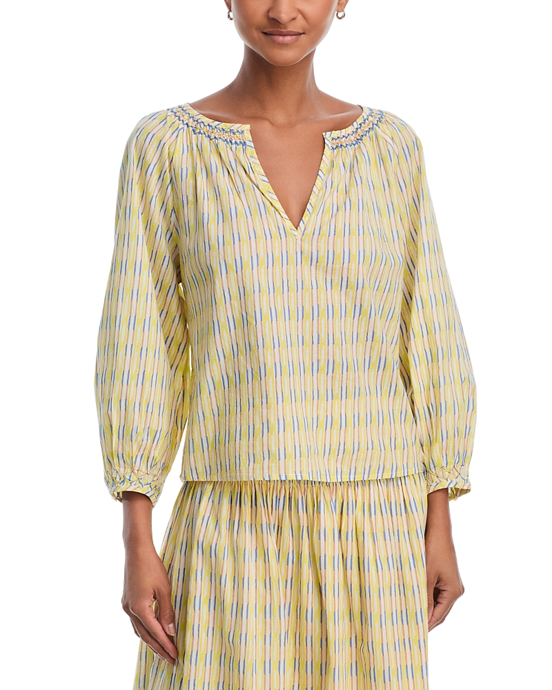 Velvet by Graham & Spencer Campbell Check Split Neck Blouse