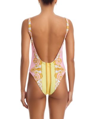 Printed Scoop Neck One Piece Swimsuit