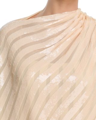 One Shoulder Cape Gown