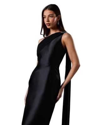 One Shoulder Twill Gown