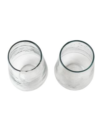 Handblown Hammered Glass Water Tumbler, Set of 4
