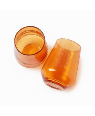 Handblown Hammered Glass Water Tumbler, Set of 4