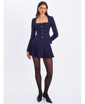 Skylar Pleated A-Line Mini Skirt