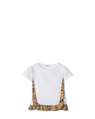 Girls' Check Ruffle Stretch Cotton T-Shirt - Little Kid, Big Kid