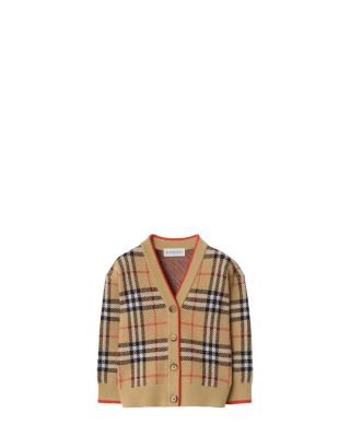 Girls' Check Wool Cardigan - Baby, Little Kid