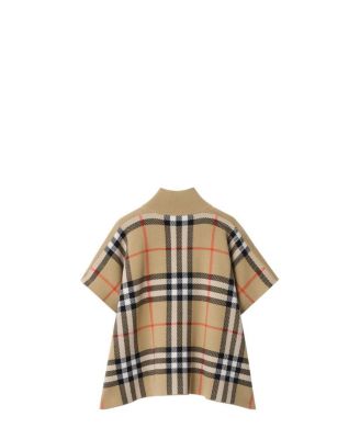 Girls' Reversible Check Wool Cape - Little Kid, Big Kid
