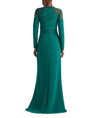 Sinclair Embroidered Crepe Gown
