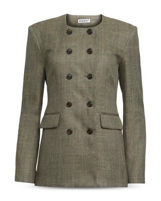 Double Breasted Crewneck Blazer