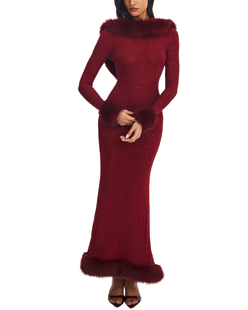 Miss Circle Melrose Rhinestone Mesh Low Back Mermaid Dress