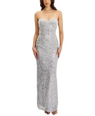  Noelle Sequin Faux Pearl Embellished Maxi Dress