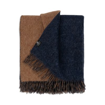 The Gentlemen's Collection Reversible Double Cloth Lambswool Throw