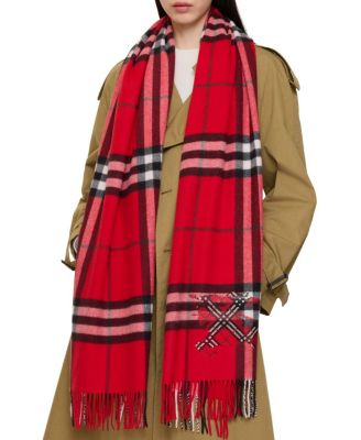  Wide Cross Stitch EKD Check Cashmere Scarf