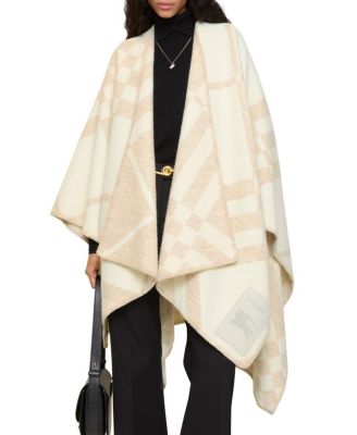  Check Wool Cashmere Cape