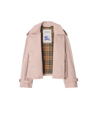 Cropped Tropical Gabardine Trench Jacket