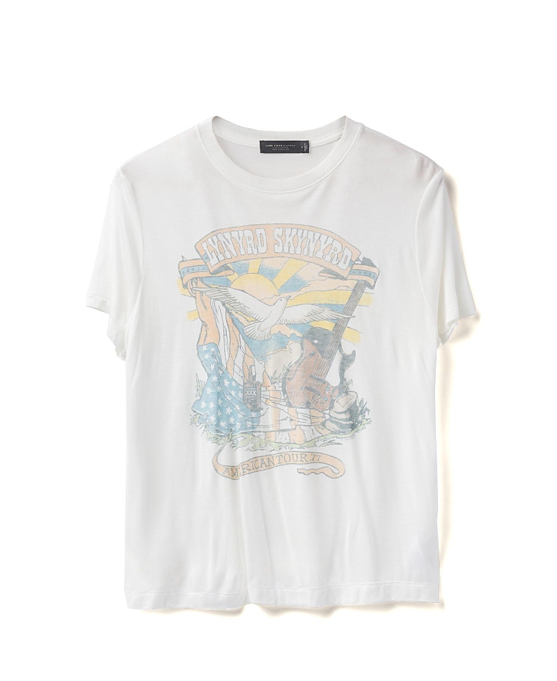 Junk Food Clothing Women's Lynyrd Skynyrd American Tour '77 Vintage Tissue Tee