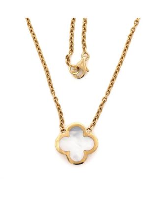 Pure Alhambra Pendant Necklace 18K Gold and Mother of Pearl, 15 - 16.75"