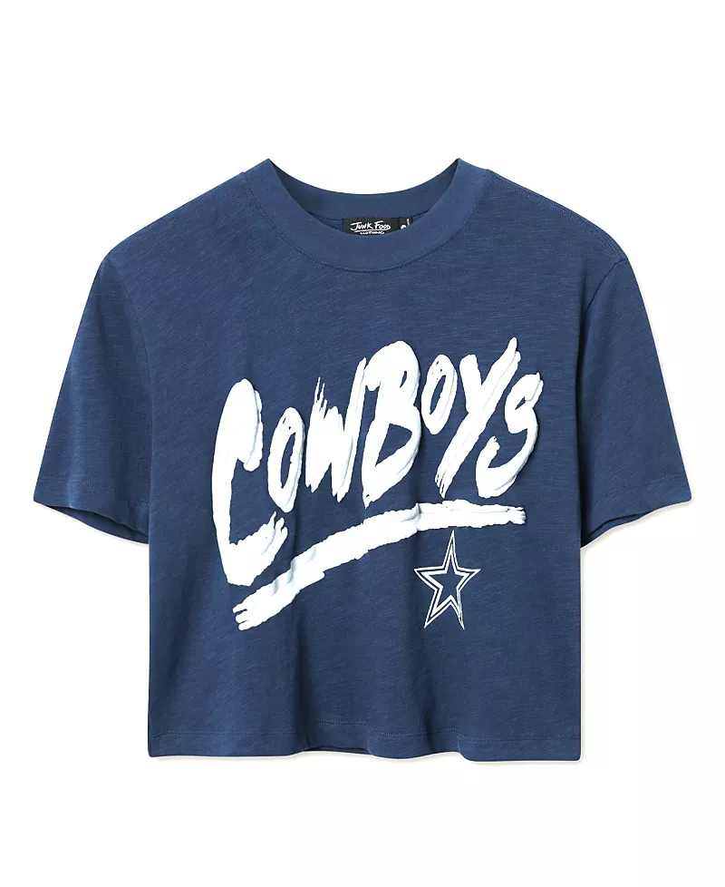 Junk Food Clothing Women's Nfl Dallas Cowboys Thrill Mock Neck Crop Tee
