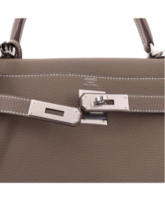 Kelly 28 Handbag Grey Togo with Palladium Hardware