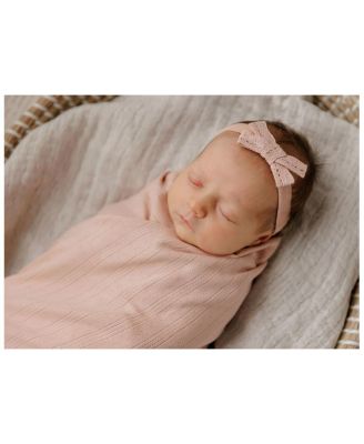  Girls' Lace Trim Pointelle Headband - Baby