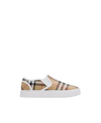 Unisex Check Cotton Slip-on Sneakers - Toddler, Little Kid