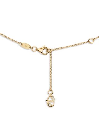 18K Yellow Gold Barre Floating Diamond Necklace, 18"